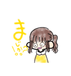 クレヨンで描いた女の子。（個別スタンプ：3）