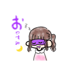 クレヨンで描いた女の子。（個別スタンプ：4）