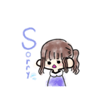 クレヨンで描いた女の子。（個別スタンプ：6）