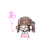 クレヨンで描いた女の子。（個別スタンプ：7）