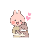 LINEスタンプの日〜うさぎさんと飼い主〜（個別スタンプ：3）
