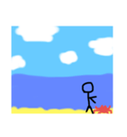 笑える 泳ぐ棒人間（個別スタンプ：7）