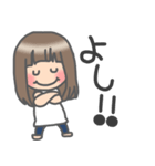 毎日使える女の子絵文字 栄作DAY（個別スタンプ：15）