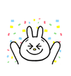 ★毎日使える★面白い うさぎ 表情 感情（個別スタンプ：3）