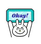 ★毎日使える★面白い うさぎ 表情 感情（個別スタンプ：9）