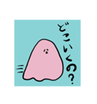 ピンクのさみしがりなおばけ（個別スタンプ：8）