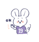 背番号ねずみ #19 紫（個別スタンプ：1）