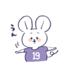 背番号ねずみ #19 紫（個別スタンプ：3）