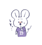 背番号ねずみ #19 紫（個別スタンプ：20）