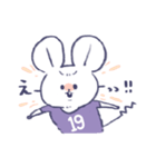 背番号ねずみ #19 紫（個別スタンプ：21）