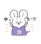 背番号ねずみ #19 紫（個別スタンプ：26）