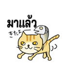 タイ語 ネコ＆蒸し魚版（個別スタンプ：4）