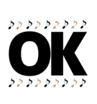 音符日常＆敬語デカ文字大人女子簡単挨拶（個別スタンプ：16）