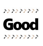 音符日常＆敬語デカ文字大人女子簡単挨拶（個別スタンプ：40）