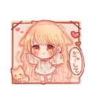 Theイラストのケモ耳な女の子（個別スタンプ：8）