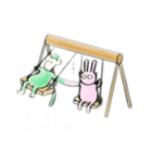 ひっつきさるとうさ（個別スタンプ：4）