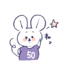 背番号ねずみ #50 紫（個別スタンプ：11）