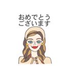 日本語編1 綺麗おしゃれガール（個別スタンプ：2）