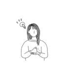 simpleモノクロ（個別スタンプ：21）