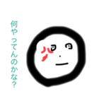 普通なお絵描き顔スタンプ（個別スタンプ：4）