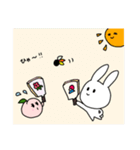 うさぎと桃の冬（個別スタンプ：16）