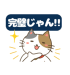 褒めまくる！三毛猫さんと黒白猫さん（個別スタンプ：33）