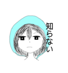 帽子？雨がっぱ？を着た女の子（個別スタンプ：8）