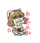 おもしろかわいい☆ねこ男子とメガネ女子2（個別スタンプ：36）
