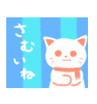 寒くてたまらない冬のしろねこさん（個別スタンプ：6）