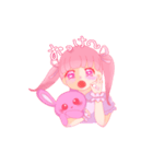 ぴんくいっぱいおんなのこ（個別スタンプ：5）