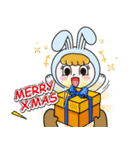 バニーガールジャンプメリークリスマス（個別スタンプ：1）