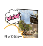 風景に噴き出しで、つぶやき（個別スタンプ：3）