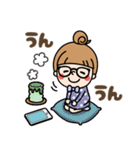 【冬】おだんごガール ×メガネ（個別スタンプ：8）