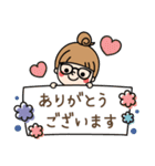 【冬】おだんごガール ×メガネ（個別スタンプ：10）