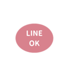 LINE OVAL 1【英語編】[⅔]ピンク（個別スタンプ：4）