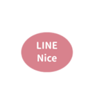 LINE OVAL 1【英語編】[⅔]ピンク（個別スタンプ：14）