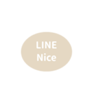 LINE OVAL 1【英語編】[⅔]アイボリー（個別スタンプ：14）