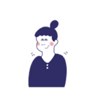 おだんごヘア女子のスタンプ（個別スタンプ：1）