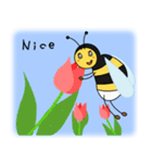 Bumblebee, flower ＆ English（個別スタンプ：33）