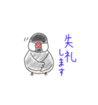 文鳥と大きな文字（個別スタンプ：9）