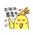 らくがき おかめインコ 冬（個別スタンプ：24）