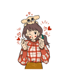 明けましておめでとう＆女の子（個別スタンプ：3）