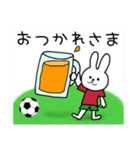 サッカーうさぎ①（個別スタンプ：10）