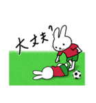 サッカーうさぎ①（個別スタンプ：21）