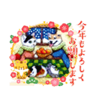 羊毛フェルトの動物のクリスマスとお正月（個別スタンプ：16）