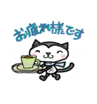 クロにゃんの基本の動き3  - 冬 -（個別スタンプ：6）