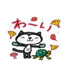 クロにゃんの基本の動き3  - 冬 -（個別スタンプ：11）