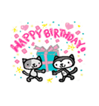 クロにゃんの基本の動き3  - 冬 -（個別スタンプ：14）