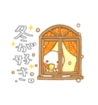 冬の白にゃんちゃんスタンプ（個別スタンプ：1）