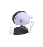 青いキャラとスライム（個別スタンプ：11）